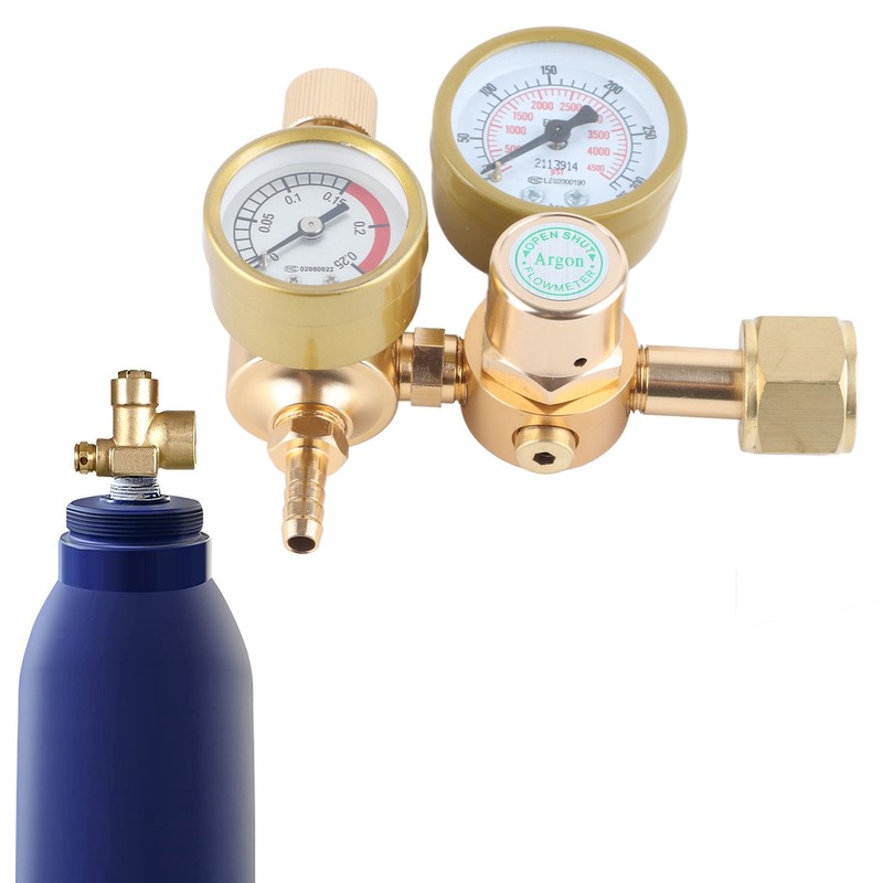 Argon CO2 Regulator 0 To 4500PSI CGA580 15/16in Female Thread