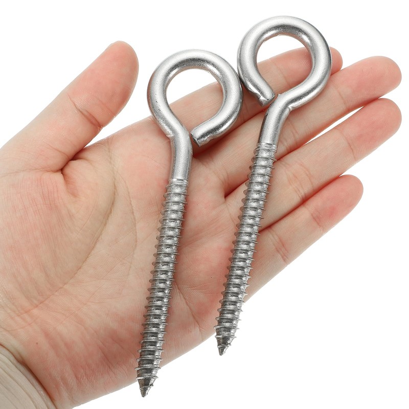 PATIKIL M5x65mm 4pcs 304 Stainless Steel Eye Screw Hook Self