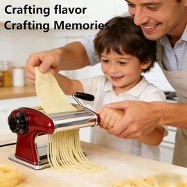 XINGYUEXUAN Manual Pasta Maker - Stainless Steel Noodle Machine with 2mm/4mm Cutters, Hand Crank for Homemade Spaghetti & Fettuccine