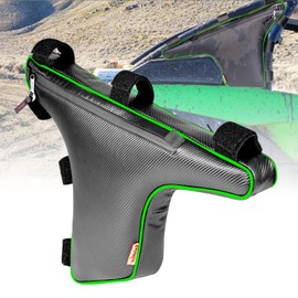 Goldfire Side Cage Tool Organizer Bags Stock Black Triangle Truss Storage Bag Teryx KRX 1000 Accessories Compatible With Kawasaki Teryx KRX 1000 2020 2021 2022 2023 (Green Piping)