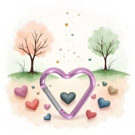 Heart Shaped Carabiner Clip Aluminum Alloy Keychain Clip Spring Hook Camping Backpack Clips Heavy Duty Carabiner Wristlet Keychain Keychain Clip,Accessory and Keychain Carabiners (Pink)