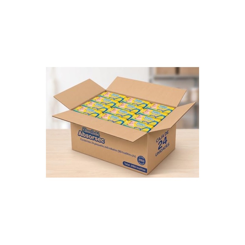 Toallitas húmedas Kleenbebé Caja con 24 pack de 90 pzas