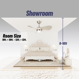 FANSHAIN Ceiling Fan with Light for Bedroom: 30 Inch Small Quiet Ceiling Fan with Remote Control - 6 Speeds and 3CCT - DC Motor Reversible - Indoor Outdoor Use - 3 Blades Gray