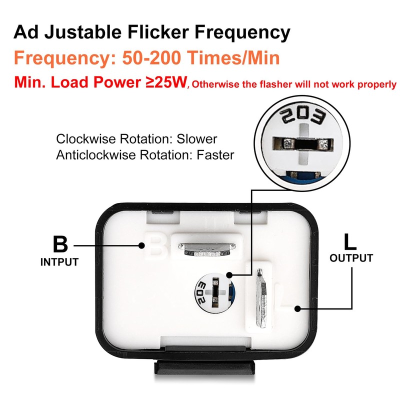 Weasch 12VDC Adjustable Prong Flasher Replacement Compatible, with LED Electronic