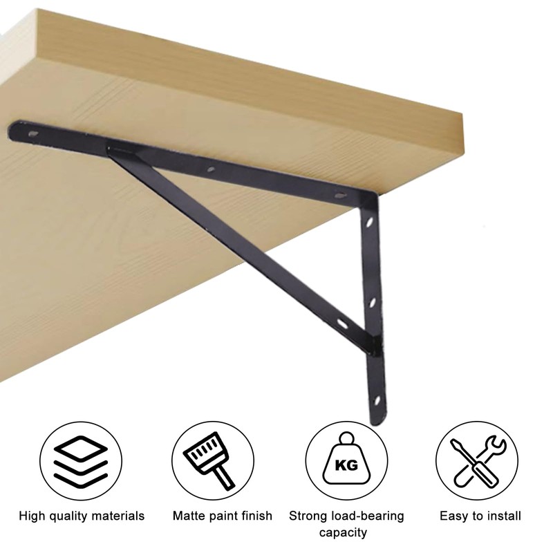 6 Pack Heavy Duty Shelf Brackets, 90 Degree Right Angle
