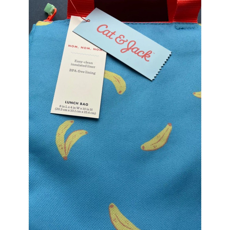 Cat & Jack Blue Bananas Lunch Bag Insulated Liner BPA