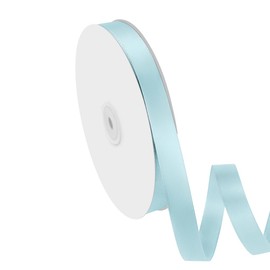 Isaspire 5/8" Width x 100 Yards Satin Ribbon, Light Blue Ribbon Perfect for DIY Craft, Bows, Gift Wrapping, Flower Bouquet, Valentine's Day, Christmas and Party Decoration