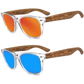 iceBoo Sunglasses Pack of 2 Mens Womens lightweight frame Plastic lens UV400 ((Twin Pack (7005/7006))