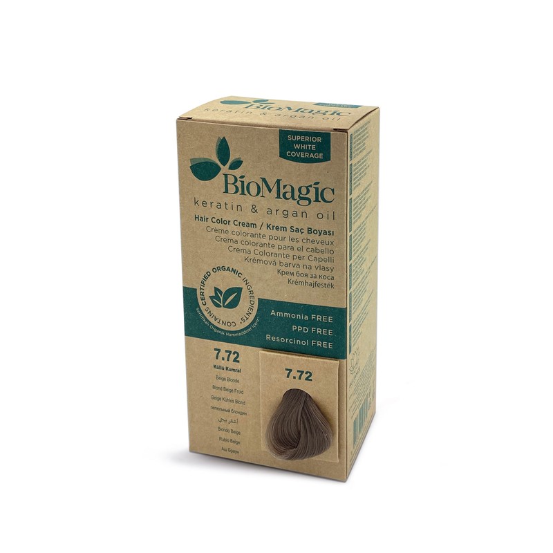 BioMagic Keratin & Argan Oil Hair Color Cream, 77.07 Natural