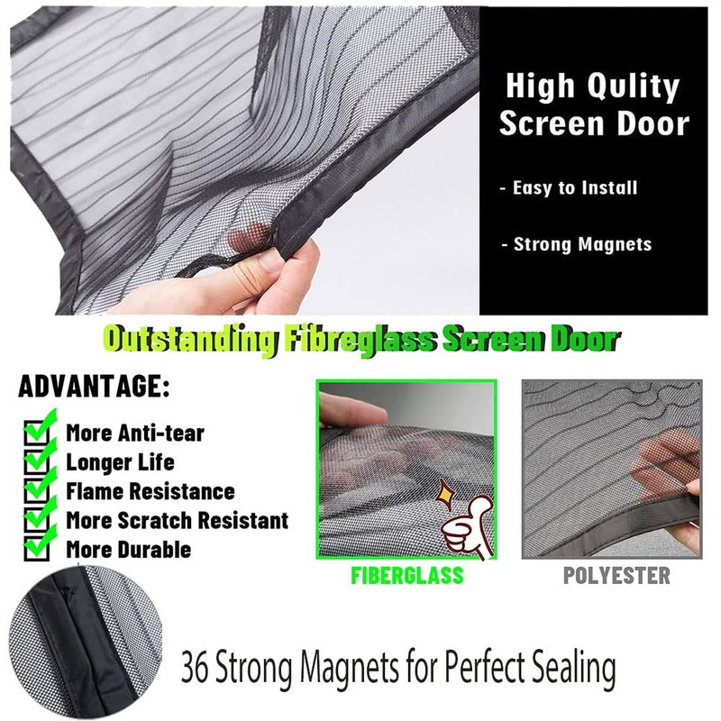 Premium Garage Door Screen for 1 Car Garage 10x8ft, Durable