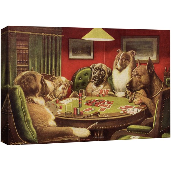 wall26 Canvas Wall Art - Dogs Playing Poker Series A