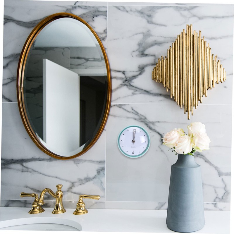 Ciieeo 1Pc Hanging Wall Clock with Suction Cup Mute Clock