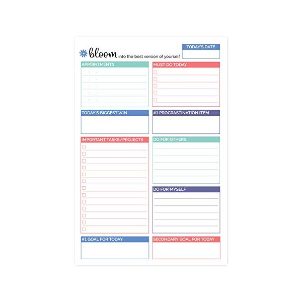 bloom daily planners Double Sided Daily Planning System Tear Off