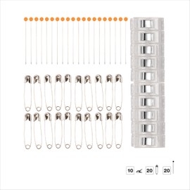 Fiskars Fastening 50 Piece Sewing Kit, Clear/Orange