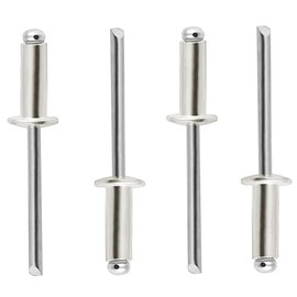 BOTTEN 100 pcs 1/8"x 1/2" Stainless Steel Blind Pop Rivets,3.2 x 13mm Open End Type Pop Rivet Grip Range 1/8-1/2 inch