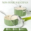MICHELANGELO Sauce Pan with Lid, Non Stick Saucepan Set of
