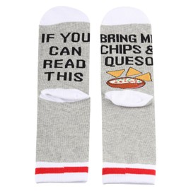 G2TUP 2 Pairs Crunchy Chips & Cheesy Queso Gift Bring Me Chips and Queso Socks Taco Lovers Crew Socks Party Snacks Fans Gifts (US, Alpha, One Size, Regular, Regular, Chips and Queso 2P)