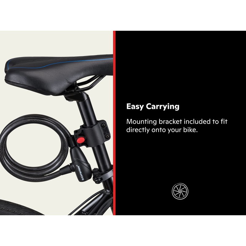 Schwinn Anti Theft Bike Lock, Security Level 1, Key Lock,