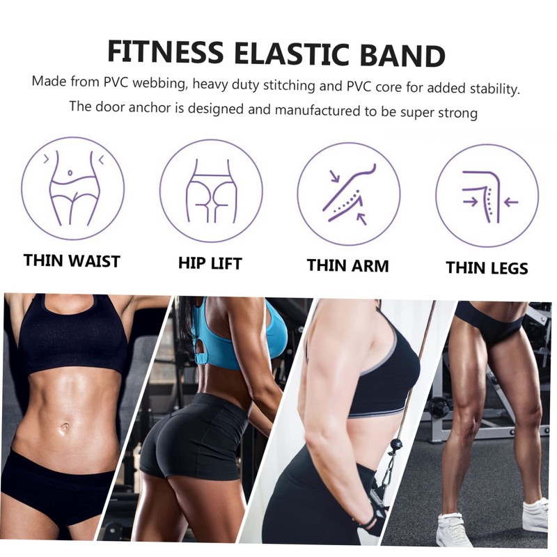 WOONEKY 2pcs Fitness Elastic Training Resistance Band with Door Anchor