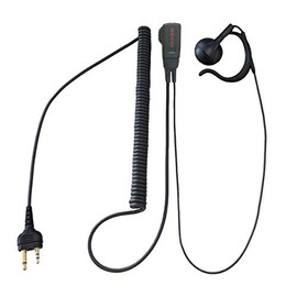 Motorola Compatible Income Earphone Microphone (Compatible with Specific Small Power Transceiver 2 Pin Plug for YaES/Standard) HG Curl Cord Open On-Ear Type for MS-50 MS-80 FTH-50 FTH-80 IC-4008