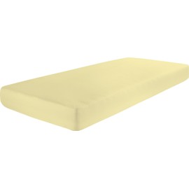 Dormisette Q186: A beaver fabric fitted sheet, size 90/190 to 100/200 cm for mattresses up to 22 cm high, vanilla