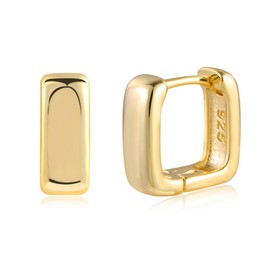 ALEXCRAFT Gold Hoops Earrings For Women Gold Huggie Earrings 11.5mm Gold Square Earrings Hoops