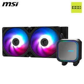 MSI MAG CORELIQUID A13 240 AIO CPU Liquid Cooler - Full CPU Coverage, Improved Water Channel Design, Minimalism Meets Illumination, CycloBlade 7, Split-Flow Radiator, Rifle Bearing Fans