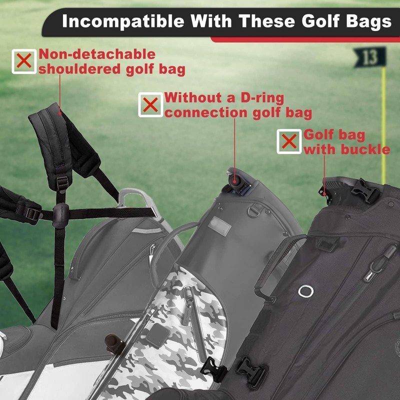 Golf Bag Strap Replacement Shoulder Adjustable Strap Padded Backpack Golf