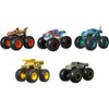 Hot Wheels Monster Trucks Crash Crew, 5-Pack Vehicles with Tiger