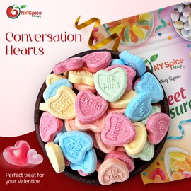 NY Spice Shop Conversation Hearts Candy - 1 Pound Heart Shaped Sweet Tarts Bulk - Ideal for Goodie Bags, Candy Bowls, Romantic Party Treats & Sweet Gifts for Loved Ones