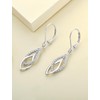 YL Teardrop Dangle Earrings 925 Sterling Silver Interlocked Leverback Earring