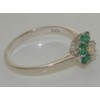 LetsBuyGold 925 Sterling Silver Natural Opal and Emerald Womens Cluster
