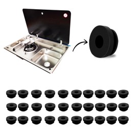 30 Pcs Pot Carrier Rubbers Rust Rubber Feet Rubber Grommet Guides with 5mm Rods Dometic, Smev and Thetford Pot Support Accessories for RV Stove