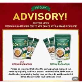 FITGUM Collagen Chia Coffee - 11 in 1 Coffee Mix (3 Packs) NEW PACKAGING