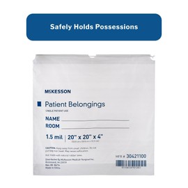 McKesson Patient Belongings Bag with Drawstring Closure, White, 4 in x 20 in x 20 in, 250 Count