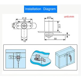 Set of 2 Double Door Cabinet Locks Furniture Locks with Keys for Kitchen Mildew Net, Locker, Bedside Table Door Thickness 18-20mm Security Lock