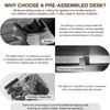 TEMI Small Computer Desk Folding Table - No Assembly, Compact