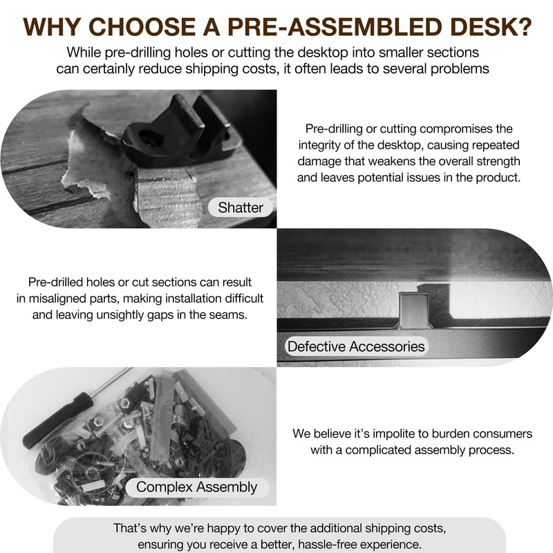 TEMI Small Computer Desk Folding Table - No Assembly, Compact