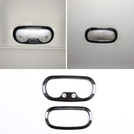 PIUGILH Car Reading Light Cover Dial Interior Top Cabin Lamp Trims Stainless Steel Decal for Hummer H3 2005 2006 2007 2008 2009,2PCS (Black)