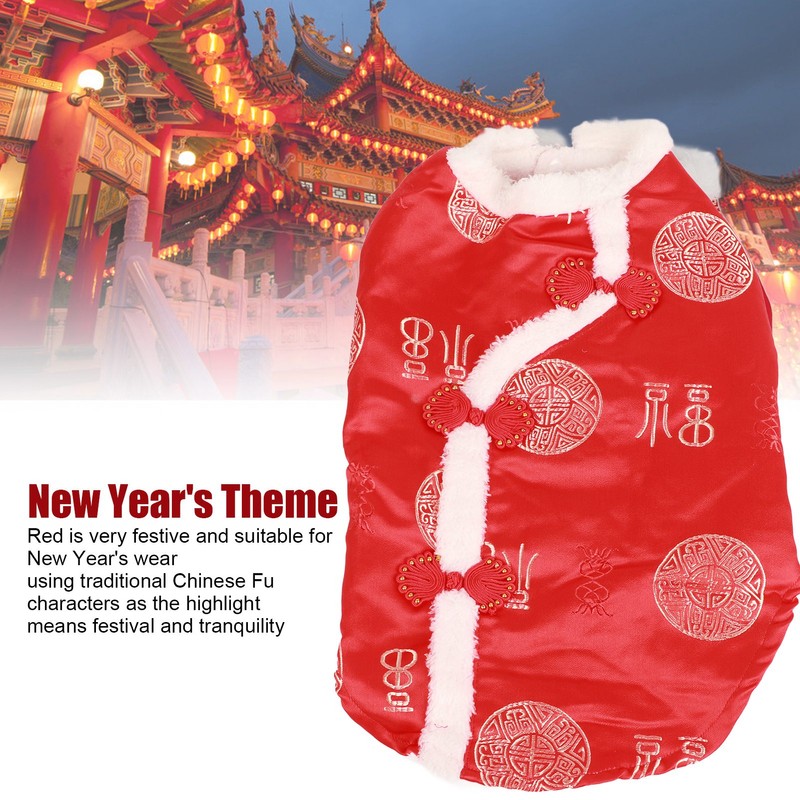 Tang Suit Pet Costume Comfortable Warm Attractive Dog Autumn Winter