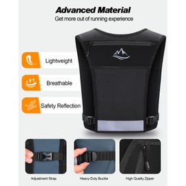 TEUMI Running Vest, Running Vest Women and Men with Waterproof Phone Pocket and 7 Storage Compartments, Reflective Breathable Hydration Vest, Veste de Course Hydratation for Running Cycling and Hiking