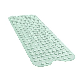 YINENN YINENN Bath and Shower Safety Mats 40x16 inch, Non Slip with Suction Cups for Bathroom Stall and Tub Floor, Extra Large and Machine Washable, Drain Holes Keep Bathtub Clean, Light Green