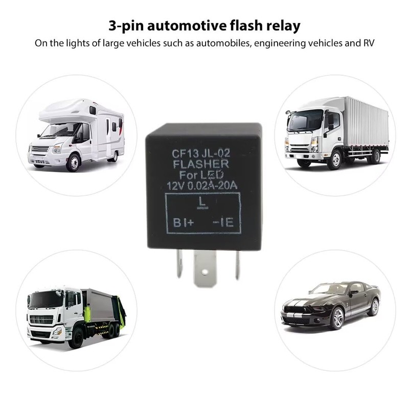 HaeKap 3-Pin 12V Flasher Relay Fix Light LED Lamp Turn