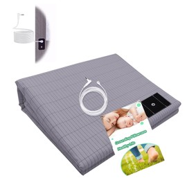 Grounding Bed Sheet Conductive Grounding Mat with EU Grounding Cable Grounding Product for Bed Grounding Bed Sheet Breathable Therapy Sleeping Mat Grounding Sheet for Better Sleep (68 x 132 cm)