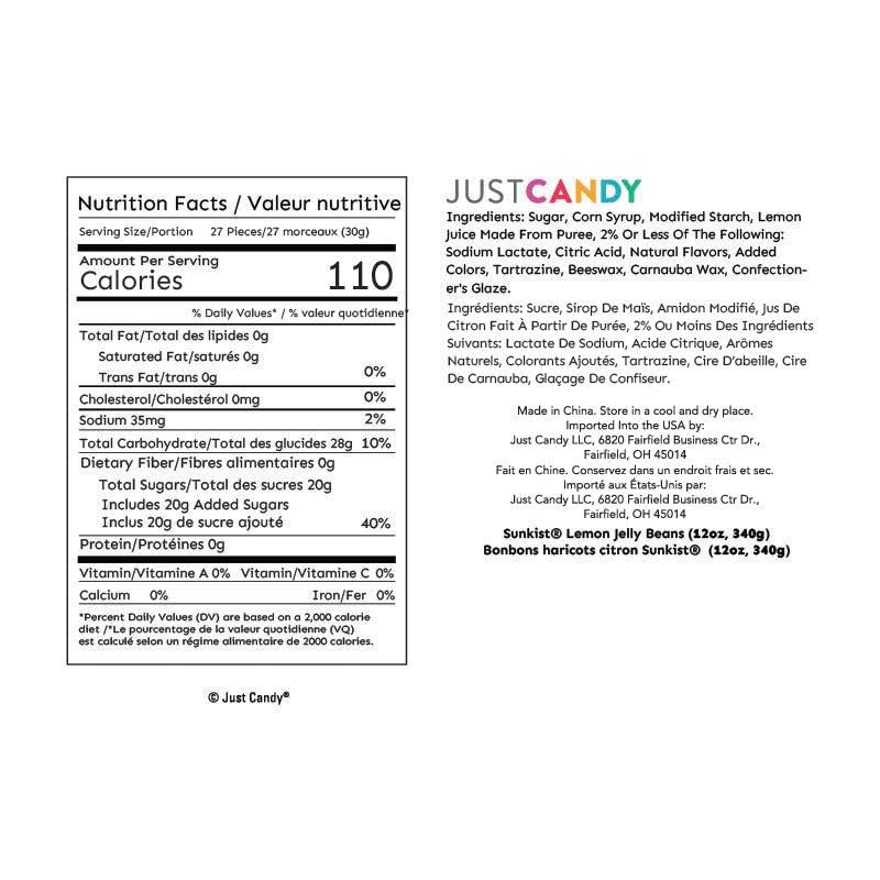 12oz Yellow Candy Jelly Beans Lemon Sweet Jelly Beans in