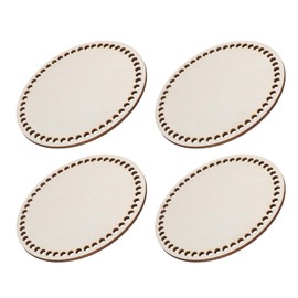 sourcing map Crochet Basket Base 5.5 Inch Round Wooden Crochet Bag Bottom Unfinished Wood for DIY Craft Basket Crochet Bag Weaving Knitting Base Pack of 4