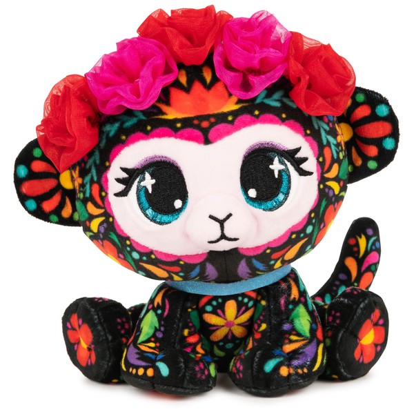 Spin Master Games P.Lushes Designer Fashion Pets Sofia Lopez Monkey Premium Stuffed Animal, Black/Multicolor, 6â€