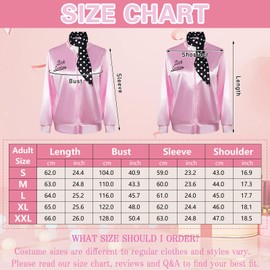 Maryparty Pink Ladies Jacket Pink Jacket for Ladies Fancy Dress 1950s Costume for Women Adults (L, Style-2)