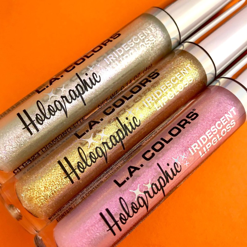 L.A. COLORS Holographic Iridescent Lipgloss, Gold Rush CLG422