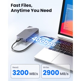 Coolpie M.2 NVMe SSD Enclosure: USB 4.0 40Gbps Tool-Free Aluminum Enclosure with Cooling Fan, Support UASP Trim PCIe M/B+M Key, Compatible with 2230/2242/2260/2280 SSDs